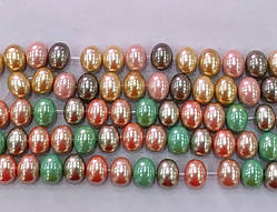 Бусини з перламутру 12 шт 18х14х12 мм колір сірий персиковий м'ятний