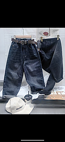 Широкі джинси оверсаз багі на дівчинку на хлопчика підлітка в чорному кольорі