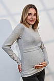 Теплий гольф з ангори в рубчик для вагітних та годування Penny сірий, фото 5
