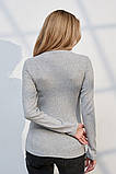 Теплий гольф з ангори в рубчик для вагітних та годування Penny сірий, фото 7