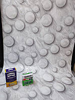 Шпалери метрові вінілові миючі сірі кулі 3Д для спальні дитячої кухні В38 Бабл 5870-10