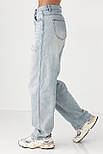 Джинси Baggy straight з потертостями — блакитний колір, XL, фото 5