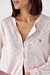 Короткий легкий кардиган на блискавці — пудра колір, ONE SIZE (є розміри), фото 4