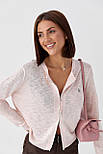 Короткий легкий кардиган на блискавці — пудра колір, ONE SIZE (є розміри), фото 5