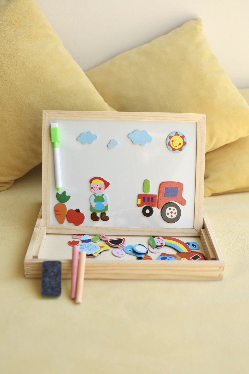 Дерев'яна двостороння дошка з магнітами C 73984, фото 1