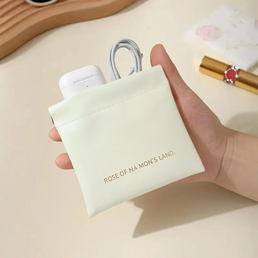 Косметичка для зберігання аксесуарів портативна, футляр для дрібниць на магнітній кліпсі, білий 5032231, фото 1