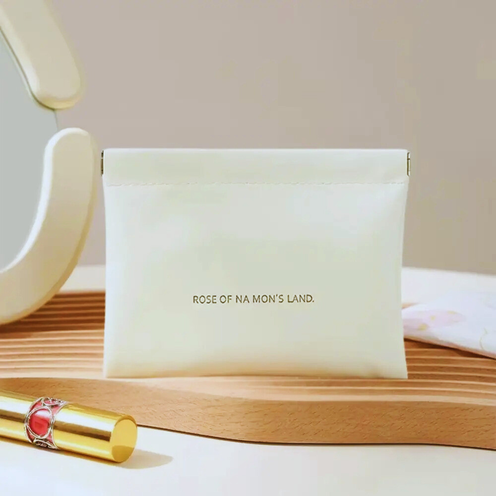 Косметичка для зберігання аксесуарів портативна, великий футляр для дрібниць на магнітній кліпсі, білий 5032236