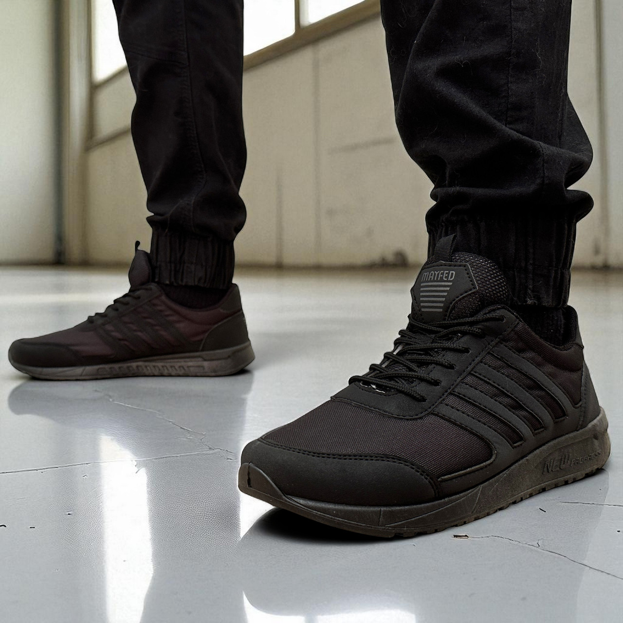 41, 44 р. Кросівки чоловічі демісезонні чорні весна-осінь легкі (Пр-4025ч), фото 1