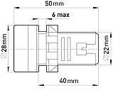 Арматура світлосигнальна з індикатором напруги Ø22мм АС зелена, фото 2