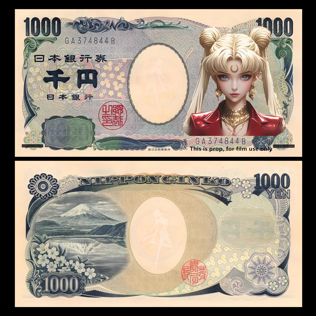 Сувенірна банкнота 1000 японських єн. " Сейлор Мун". сувенір у колекцію., фото 1