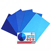 Набір м'якого фетру Santi відтінки синього,5 аркушів 21x30 см 743252