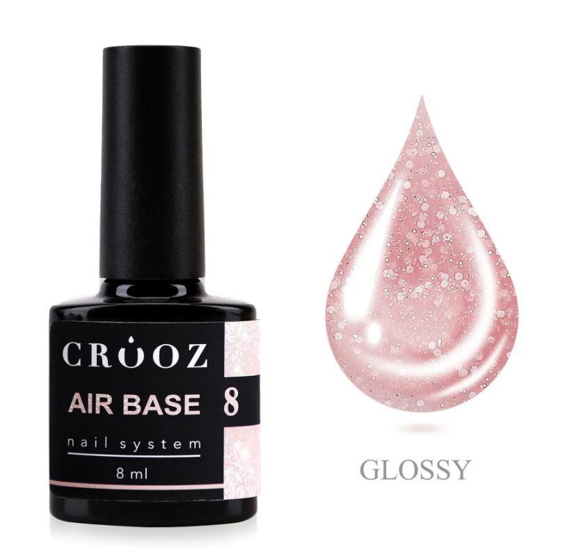 Камуфлююча база з блисками Crooz AIR Base №08 (молочно-рожевий), 8 мл