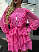 Шифонова жіноча сукня бохо з воланами та рюшами Smf9457, фото 2