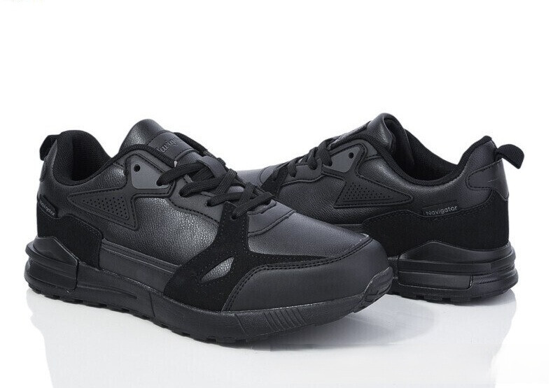 Кросівки чоловічі Navigator демісезонні осінні весняні на шнурках чорні