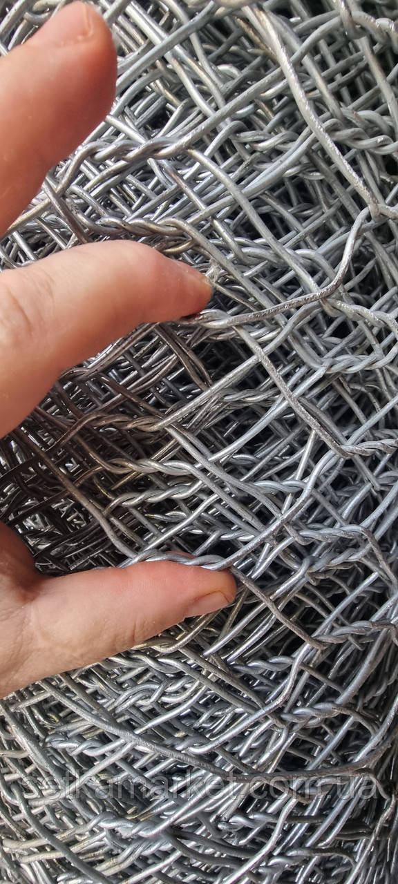 Сітка кручена, Ман'є, оцинкована, 60х80х2.2 мм, 2х10 м., фото 1