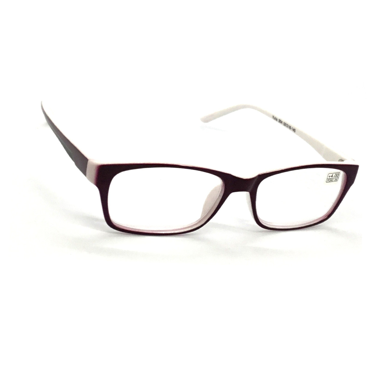 Жіночі окуляри плюс 304 с-3 рожево-білі