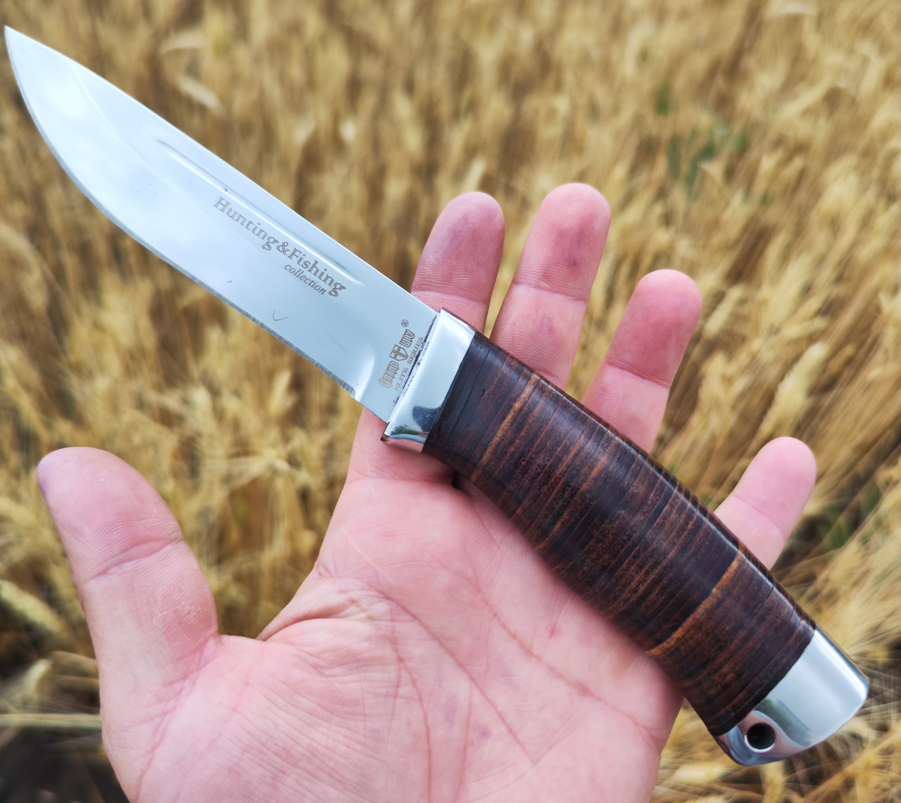 Ніж мисливський 2290 набірна шкіра, фото 1