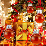 Набір ялинкових прозорих играшек, прозорі кульки на ялинку 5 шт D 5 см, фото 5