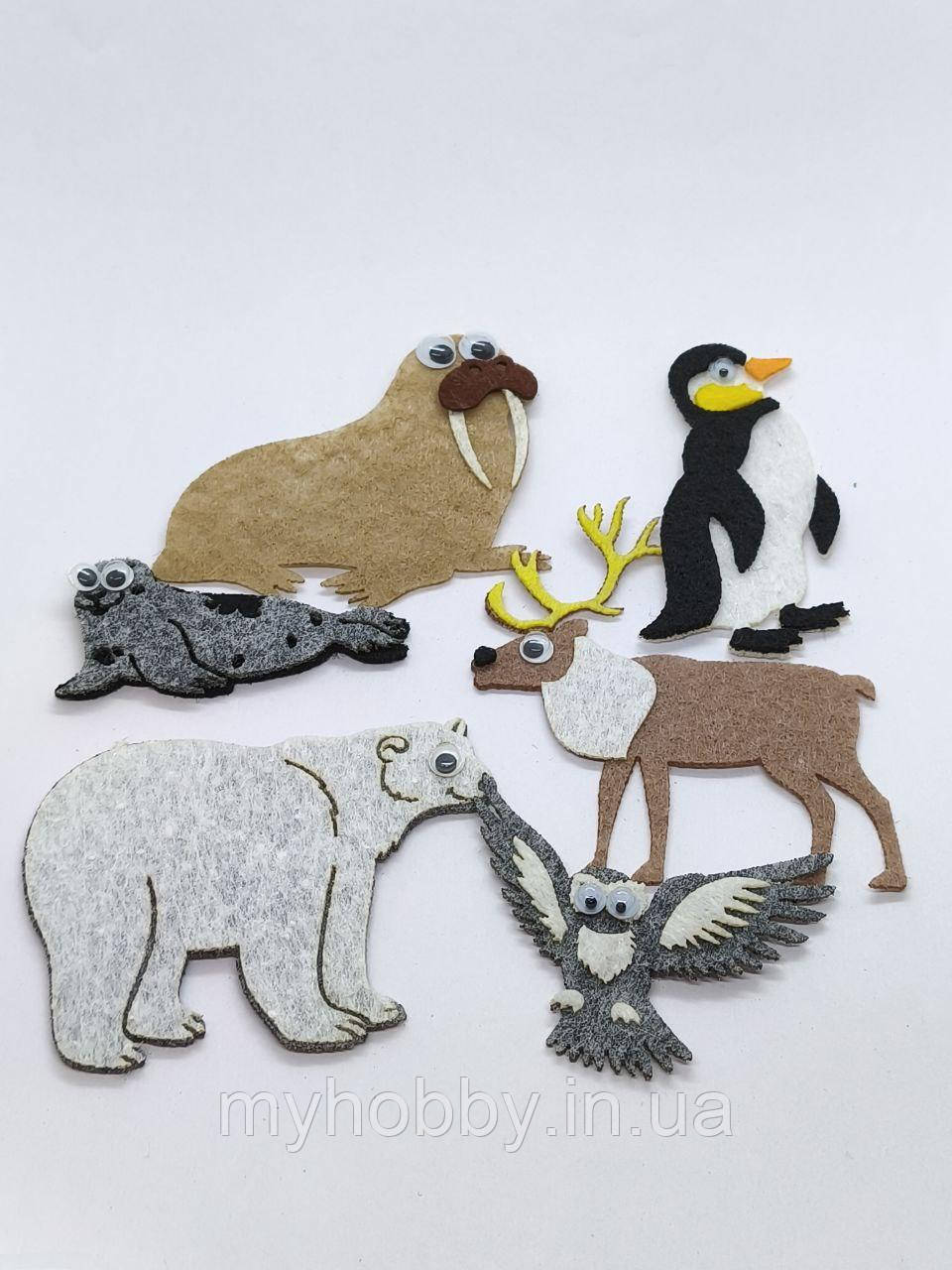 Заготовка з фетру "Полярні тварини" набір, фото 1
