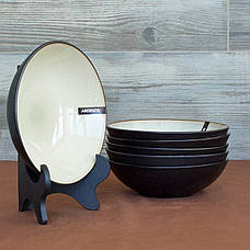 Набір тарілок Ardesto Bolzano 24 предмети чорно-зелений, фото 4