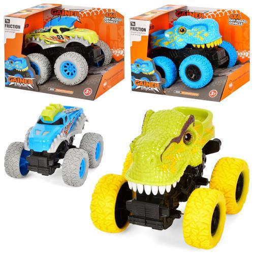 Машина 13 см, поворот 360, корпус-динозавр, 2 види (2 кольорі), у кор. 16,5*13*13см (24 шт.), фото 1