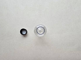 50 мл 20/410 Круглий прозорий ПЕТ флакон з кришкою чорною ребристою, пластмасовий, фото 4