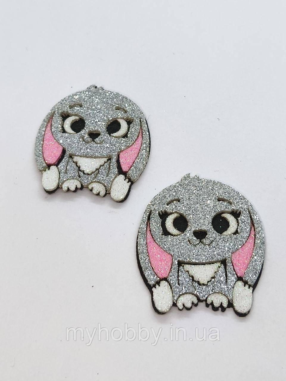 Патч декоративний з фоамірану "Зайка" -2шт, фото 1