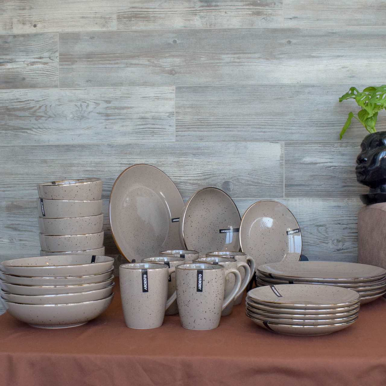 Столовий сервіз Ardesto Emilia, 30 предметів, кераміка, коричневий