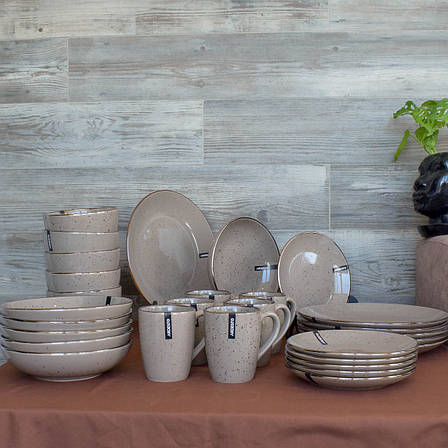 Столовий сервіз Ardesto Emilia, 30 предметів, кераміка, коричневий, фото 1