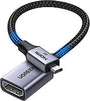 Кабель Ugreen Micro HDMI штекер to HDMI 2.1 Adapter 8K@60Hz 4K@240 двоспрямований Black (HD182)