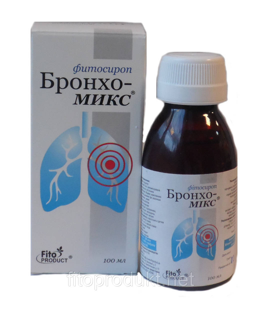 Бронхо мікс фітосироп у разі кашлю 100 мл Фітопродукт, фото 1