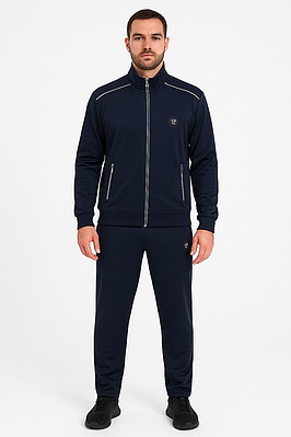 Чоловічий спортивний костюм Piyera, трикотаж двонитка, полірована бавовна, M–3XL,XXXL, Темно-синій