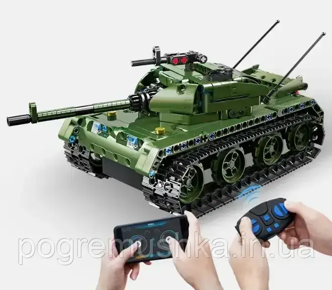 Конструктор Qman 54003 Танк з дистанційним керуванням, пульт 2,4G та додатком