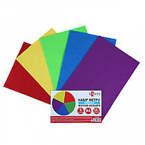 Набір м'якого фетру Santi яскраві кольори, 5 аркушів 21x30 см 743254