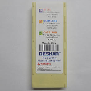 CCMT09T308 LF6018 DESKAR (Сталь, Нержавіюча сталь) Твердосплавна пластина, фото 2