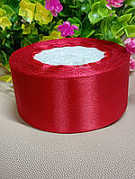 Атласна стрічка 4 см. Довжина рулону 23 м. Вишневий