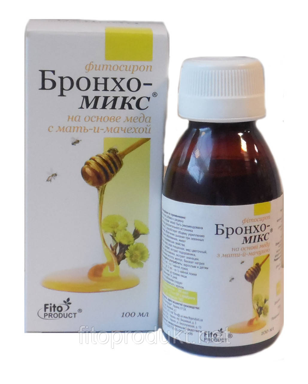 Бронхо мікс на основі меду з матір і мачухою фітосироп 100 мл Фитопродукт