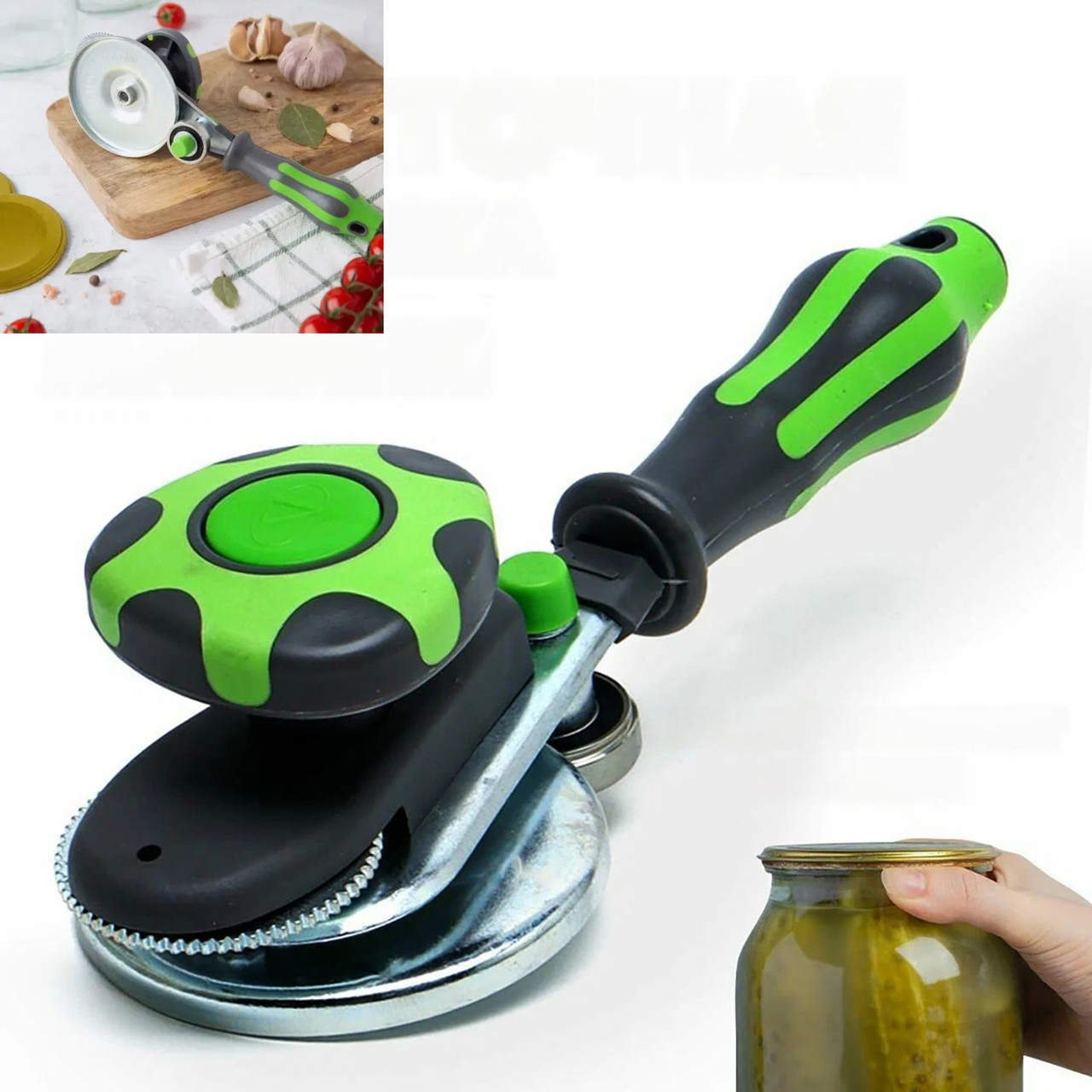 Закочувальна машинка автоматична закочувальний ключ для закрутки банок з силіконовою ручкою для консервації