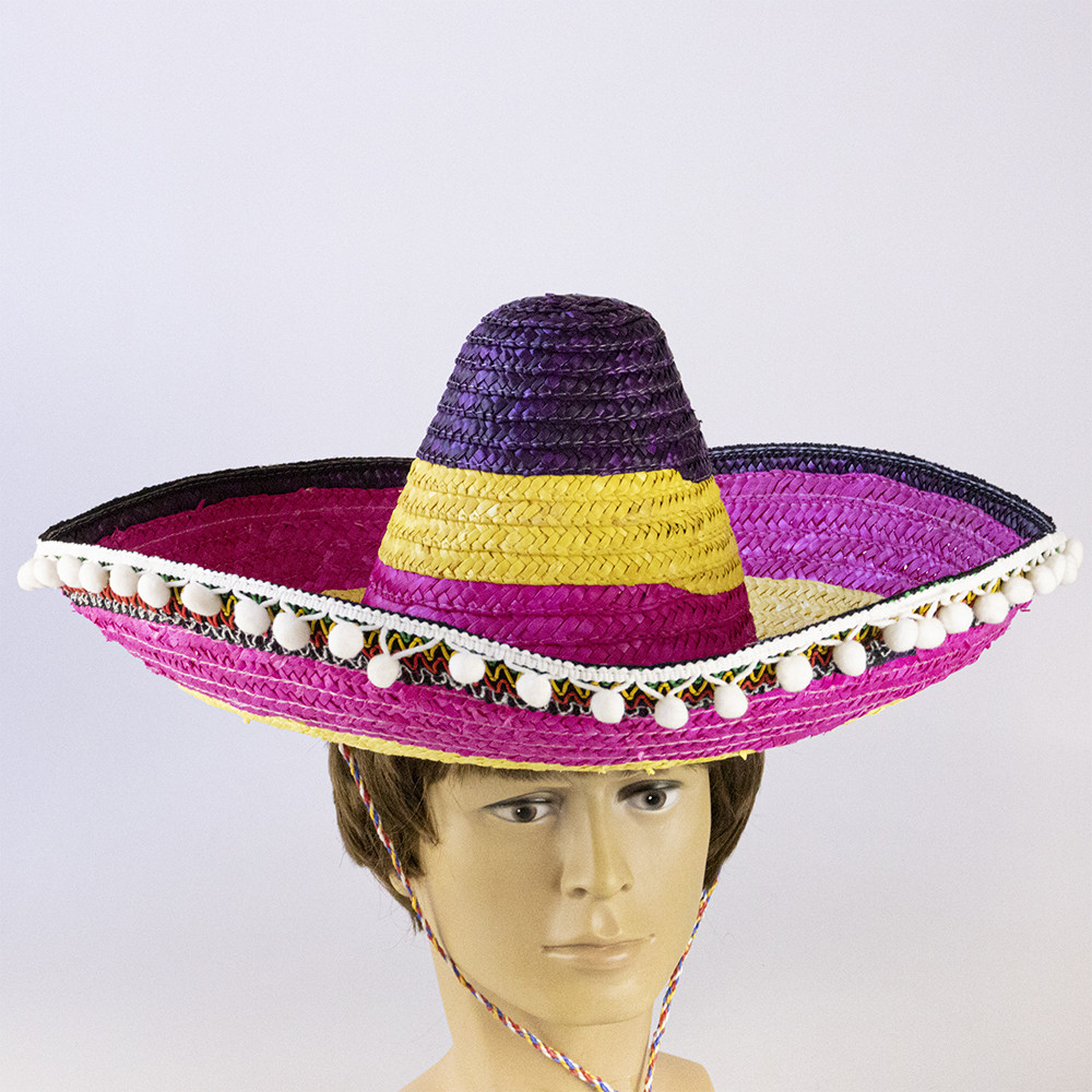 Капелюх Сомбреро солома 55см з пензликами, фото 1