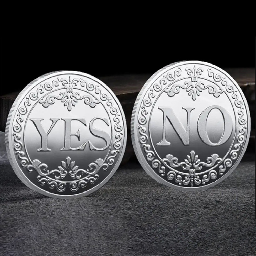 Сувенірна монета прийняття рішень YES/NO 3702 (срібна), фото 1