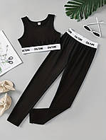 Фитнес костюм для девочки 5–6 лет Спортивный костюм для гимнастики, акробатики, танцев, рост 120 Чёрный