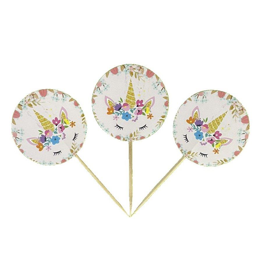 Шпажки для кексів Квітковий Єдиноріг 10 од