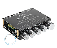 Усилитель звука 2.1 канал Sinilink XY-S100L 50x2 плюс 100 Ватт выход на сабвуфер D-класс - поддержка Bluetooth AUX USB Цвет Чёрный