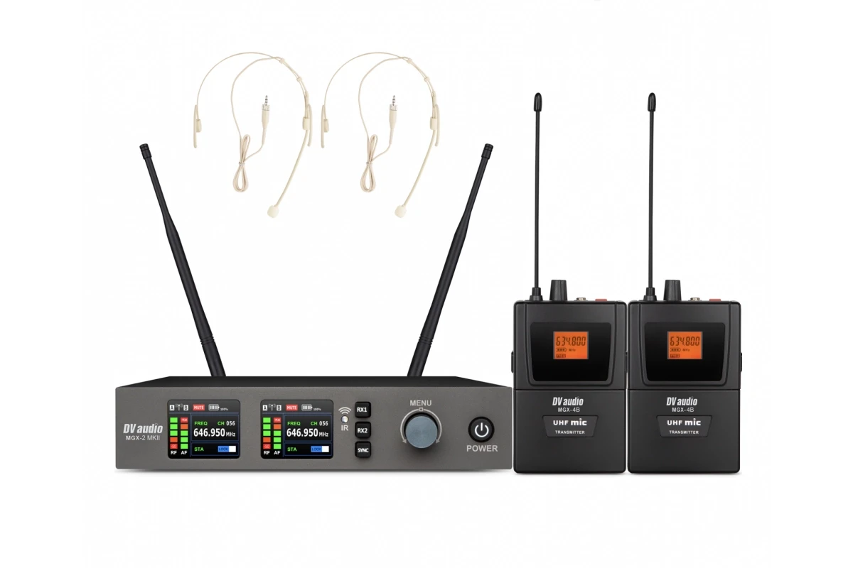 Радіосистема із гарнітурами тілесного кольору DV audio MGX-24B MKII, фото 1