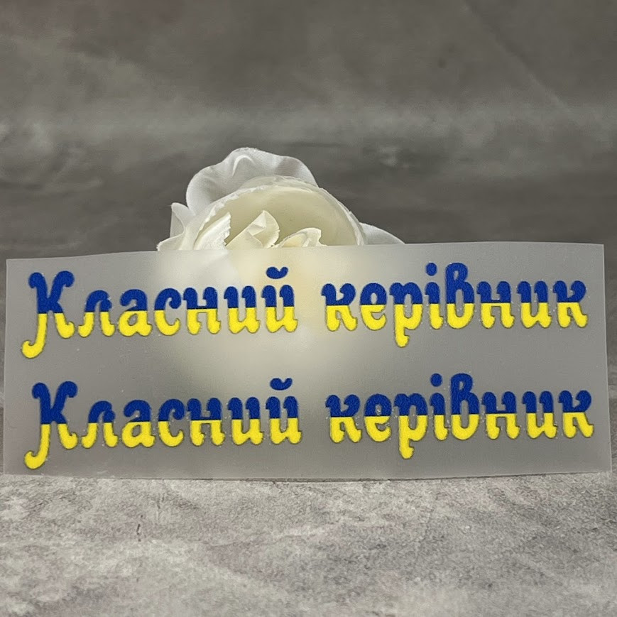 ТермоНаклейка - "Класний Керівник" (арт 018817), розмір однієї наліпки- 1,2*7,8, 1 пара, Різнокольоровий, фото 1