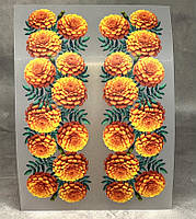 ТермоНаклейка - "Чорнобривці" (арт 018824), розмір однієї наліпки- 3,8*11,5, 1 пара, Різнокольоровий