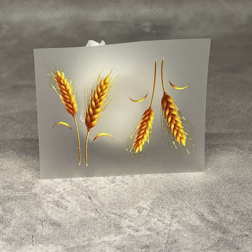 ТермоНаклейка -  "Колоски пшениці" (арт 018832), розмір однієї наліпки- 2,4*3,5 см, 1 пара, Різнокольоровий, фото 1