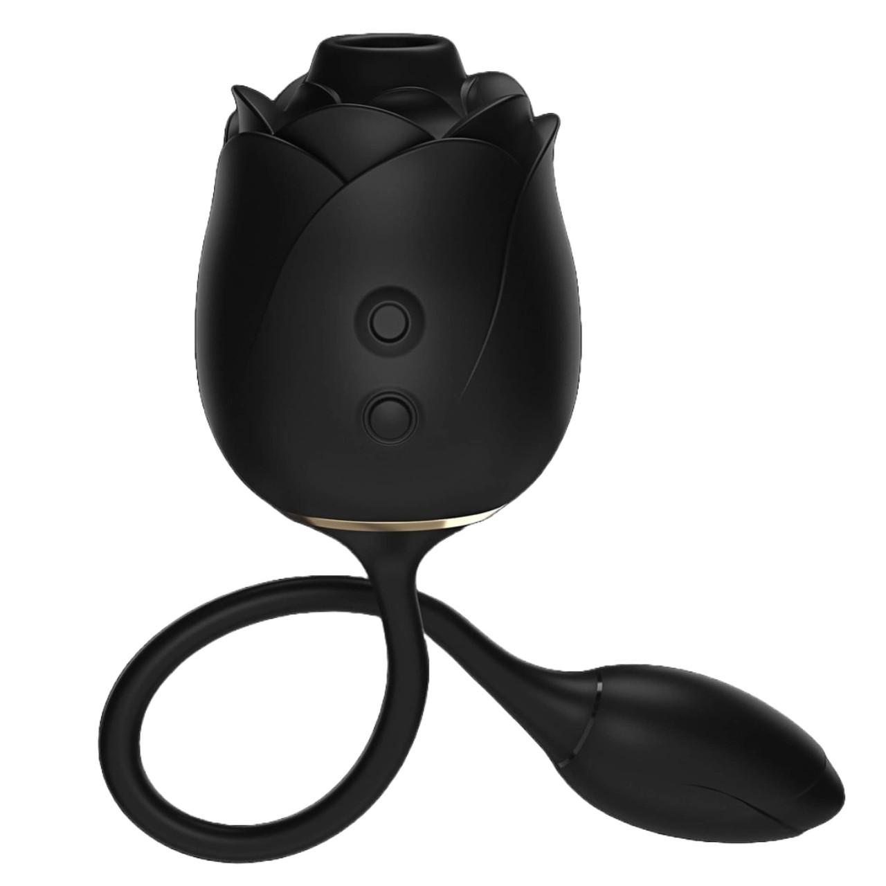 Стимулятор клітора з ефектом всмоктування та вібруючим яйцем Fifty Shades of Grey у вигляді троянди, чорний, фото 1