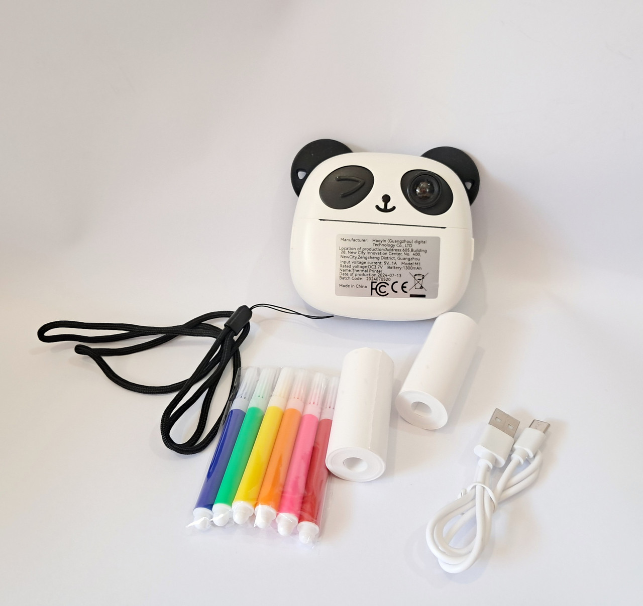 Фотоапарат дитячий з миттєвим друком Панда USB 1300 mAh AWWB-32 білий, фото 1