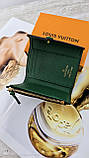 Жіночий гаманець Louis Vuitton коричневий + зелений конверт міні Луї Віттон, фото 2